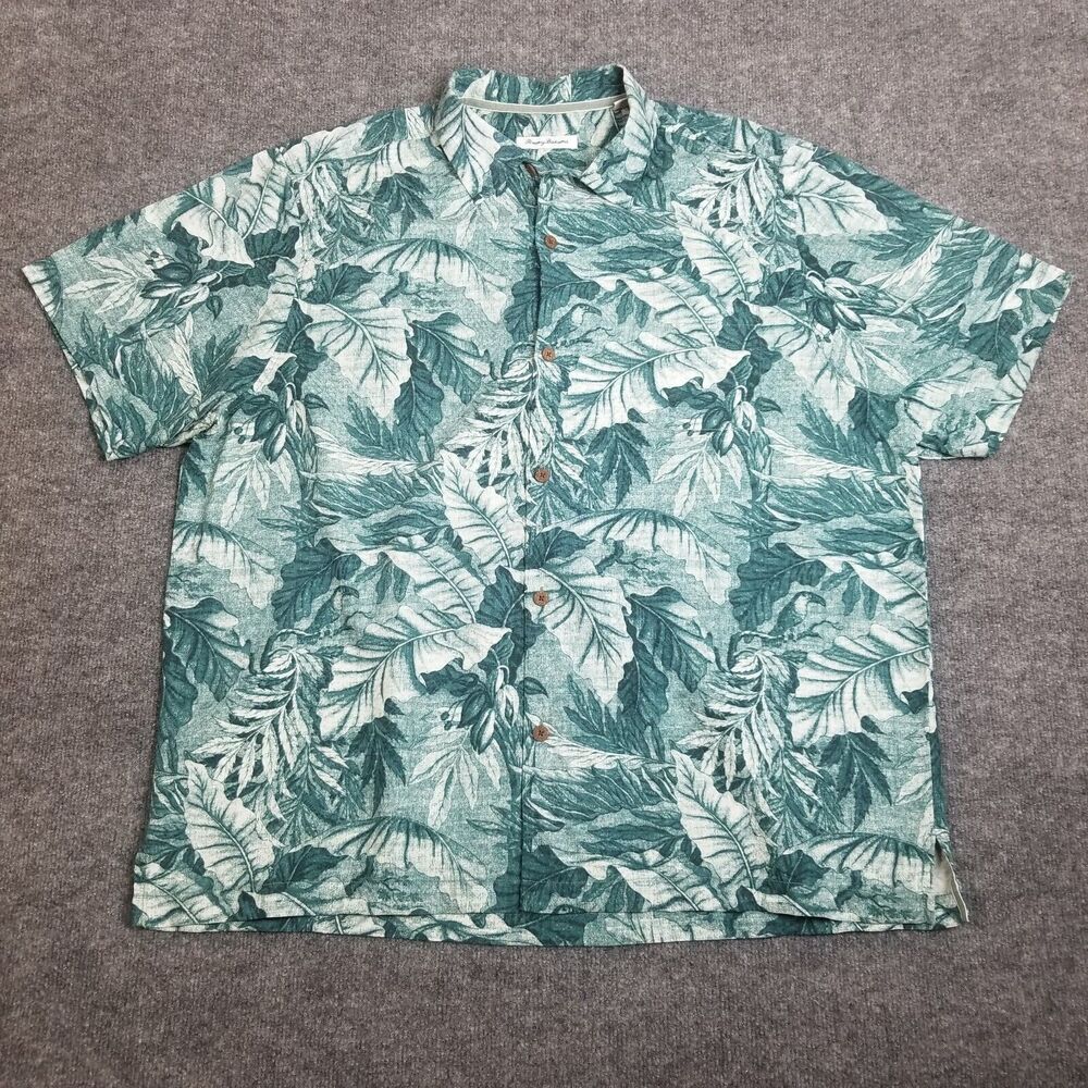 Tommy Bahama TB93 Hawaiian All Over Print Silk Men’s XXL Button Up Size Large